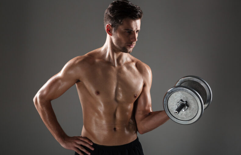 Bodybuilder Showcasing Defined Muscles